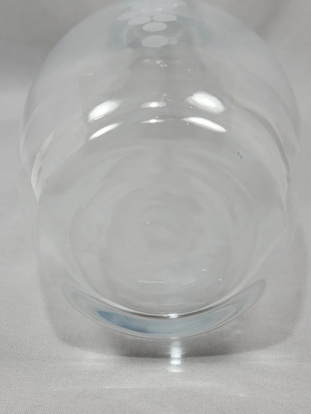 Vtg Wine Decanter Etched Grapes Vine Pattern Clear Glass Base Stopper